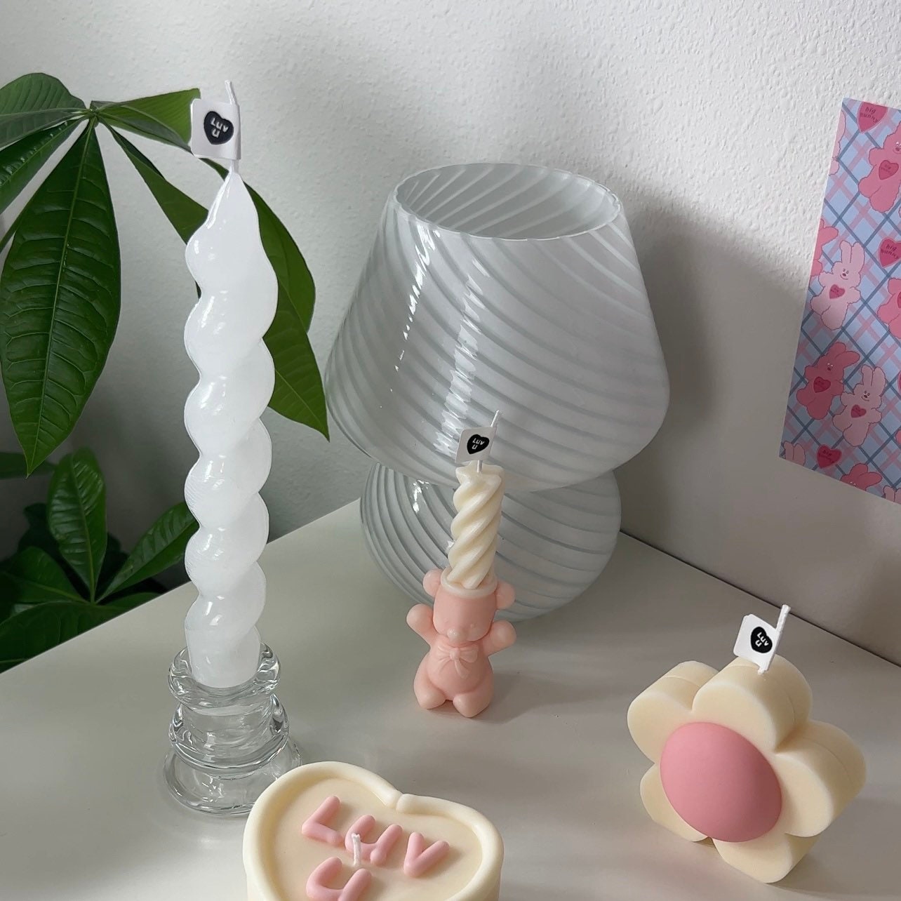 Swirl Candle | Rainbow Candle | Dinner Candle | Retro Home Decor | Pastel Home Decor | Pillar Candle | Decorative Candle | Scented Candle |