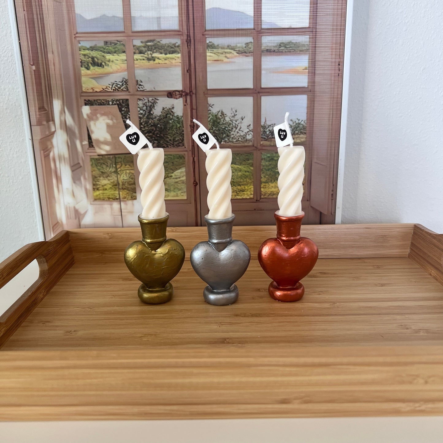 Heart Pillar Candle | Pillar Candle | Retro Home Decor | Pastel Danish Home Decor | Cool Candles | Decorative Candles | Scented Candle |