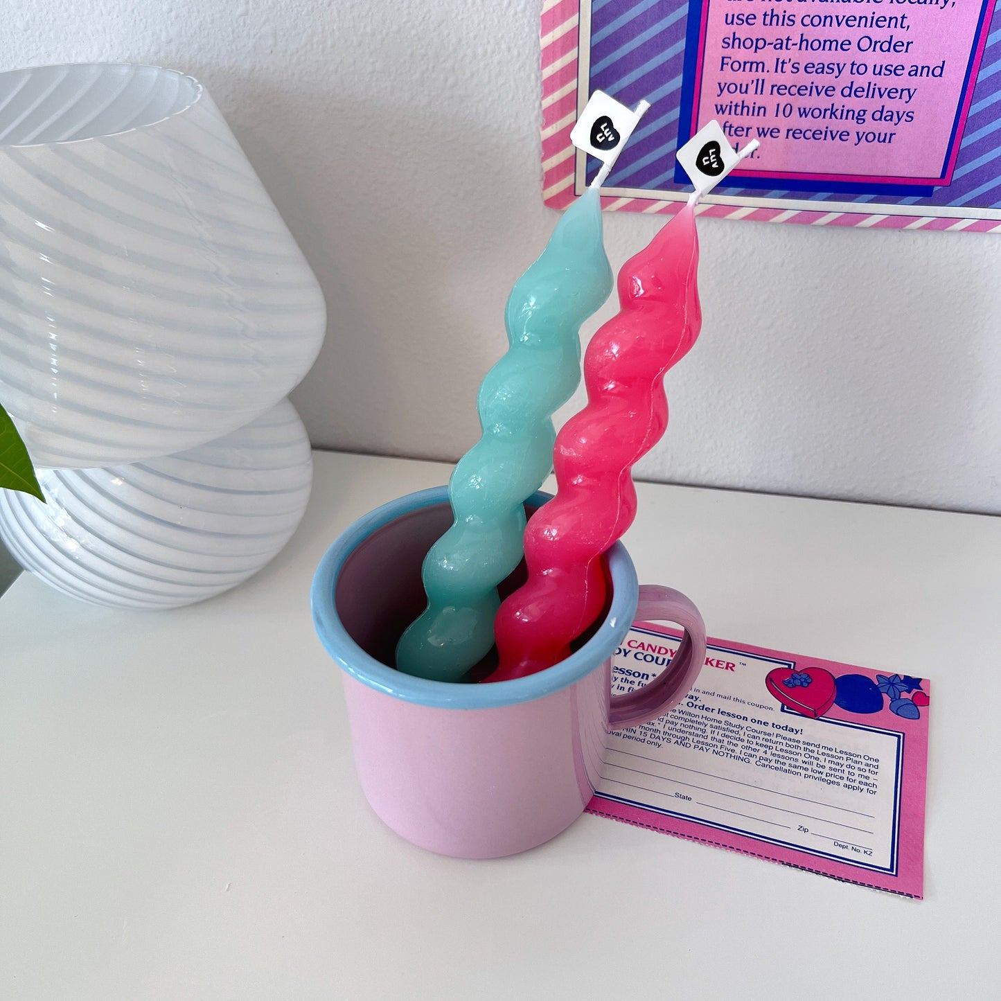Swirl Candle | Rainbow Candle | Dinner Candle | Retro Home Decor | Pastel Home Decor | Pillar Candle | Decorative Candle | Scented Candle |