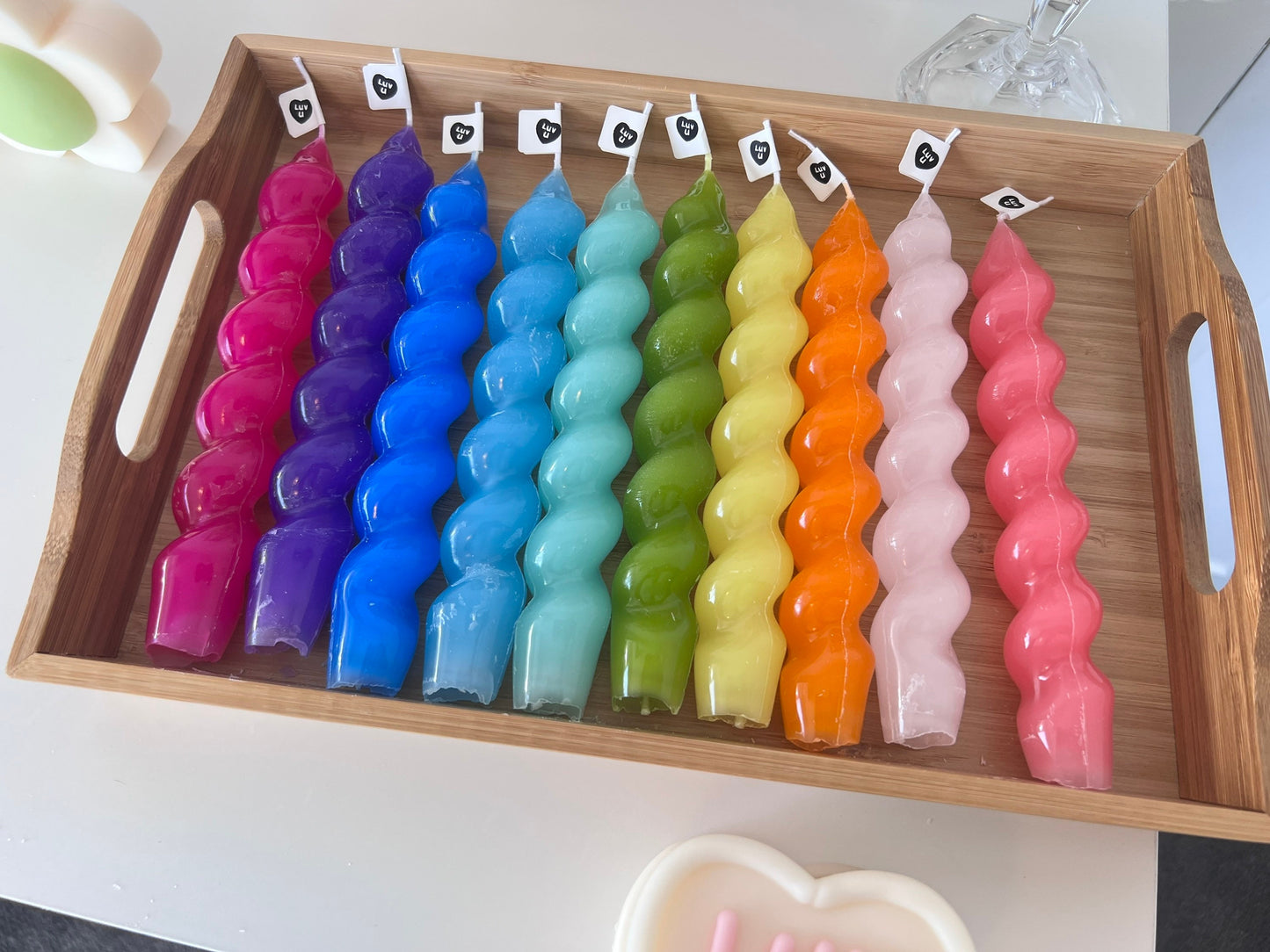 Swirl Candle | Rainbow Candle | Dinner Candle | Retro Home Decor | Pastel Home Decor | Pillar Candle | Decorative Candle | Scented Candle |