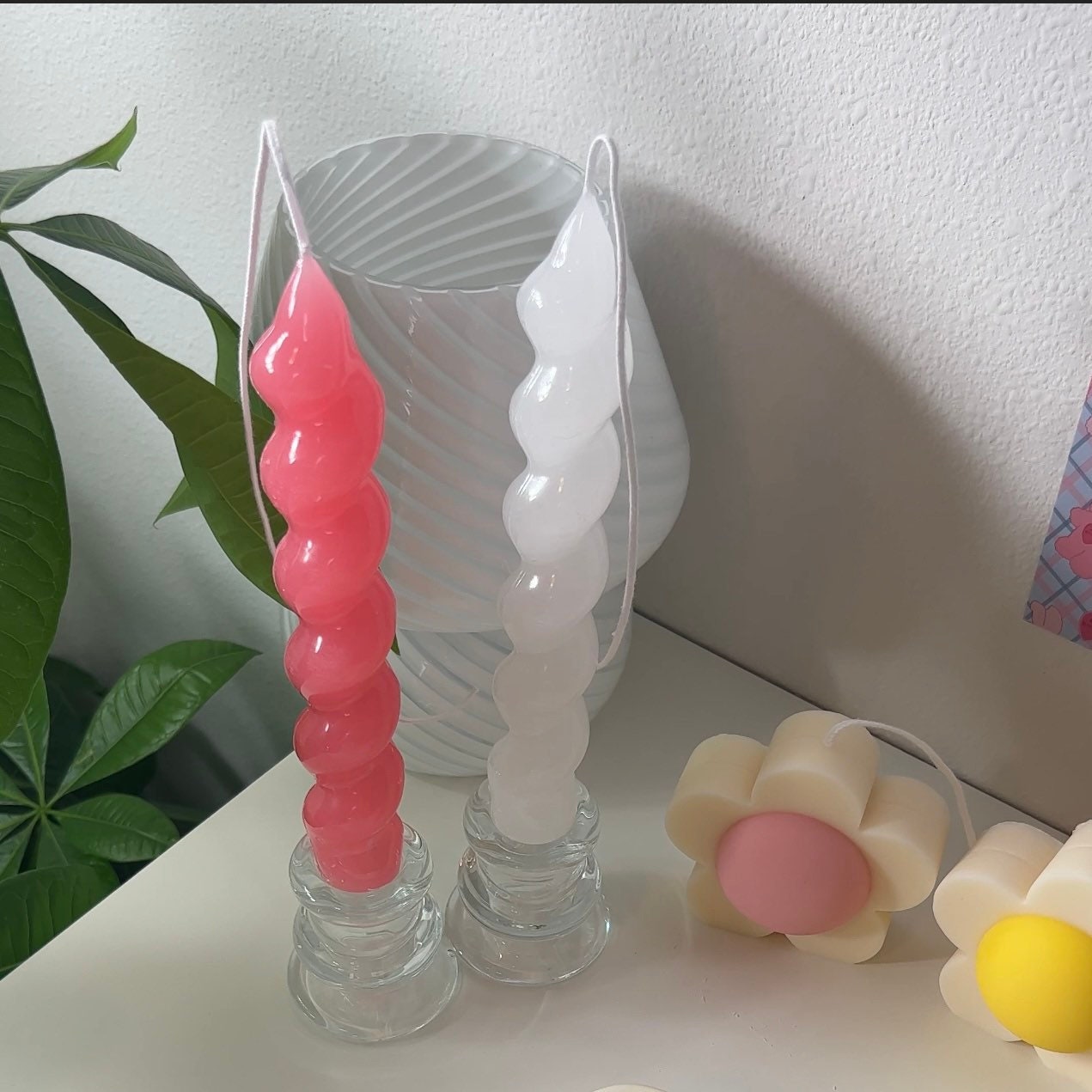 Swirl Candle | Rainbow Candle | Dinner Candle | Retro Home Decor | Pastel Home Decor | Pillar Candle | Decorative Candle | Scented Candle |