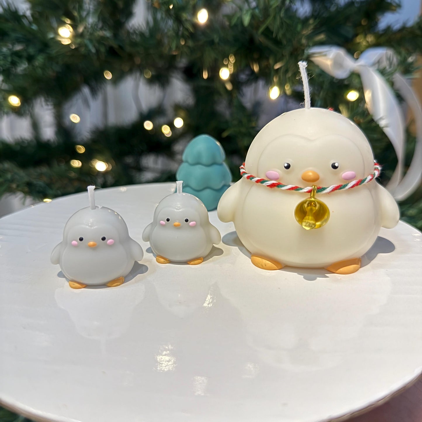 Dad and baby penguin candle sets, penguin candle, penguin gift, penguin ornament,