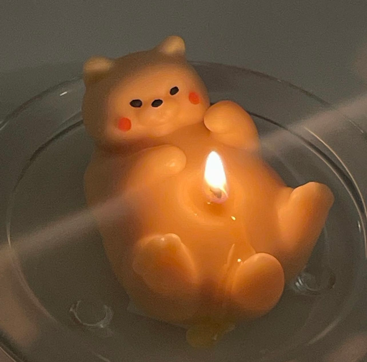 Fat cat candle with bell