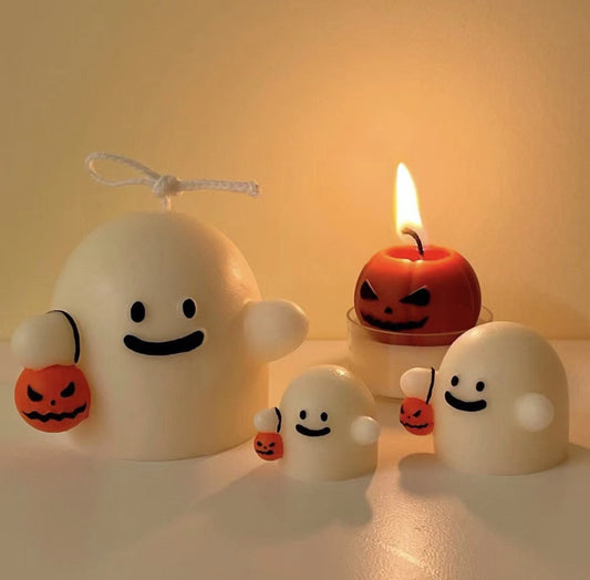 Halloween Ghost Candle Set, Ghost Candle, Spooky Candle, Halloween Candle, Pumpkin Candle, Halloween Decor, Halloween Gift