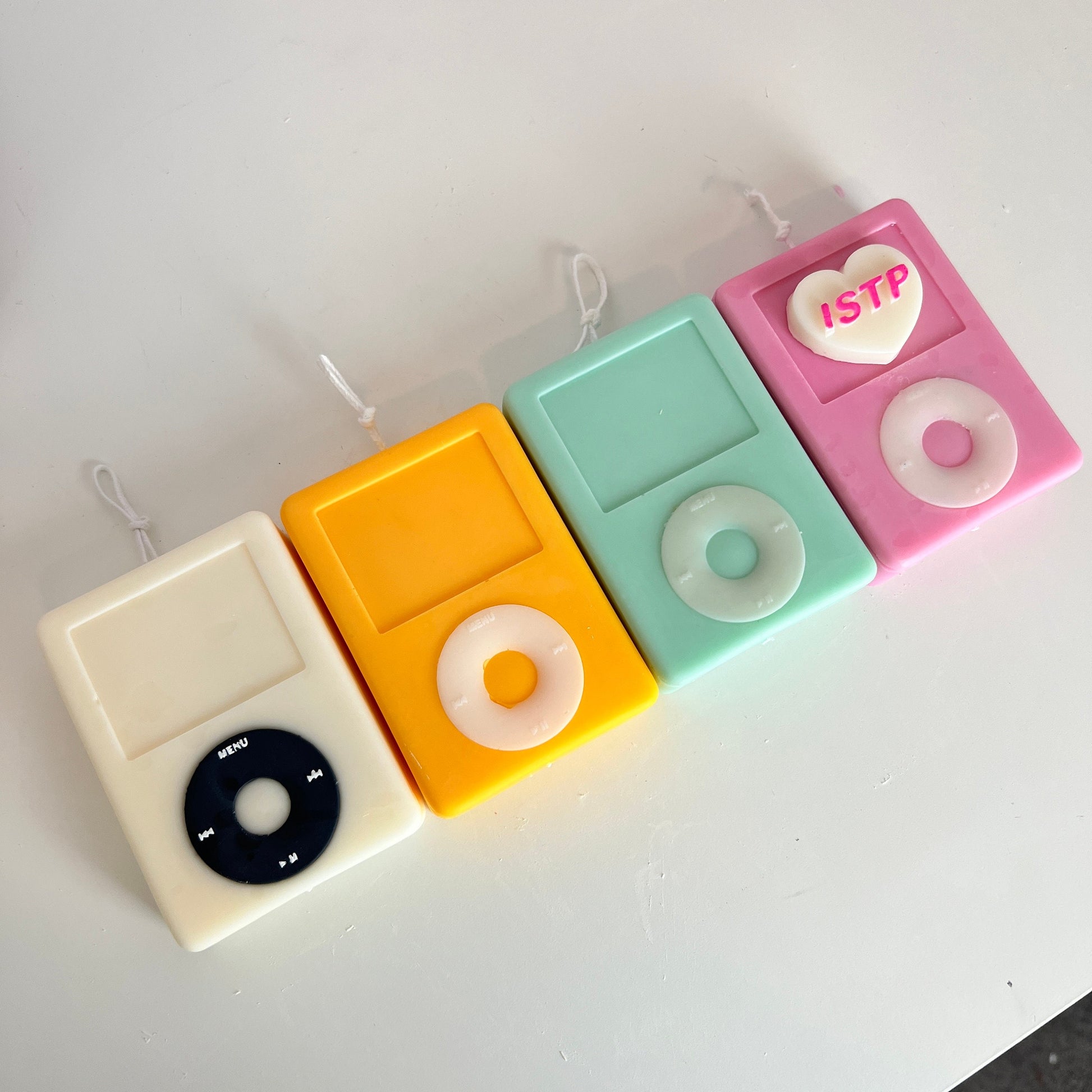 MP3 player candle, iPod Candle, Pastel Danish Home Decor, Retro room decor, aesthetic candles, aesthetic home decor, decorative candle