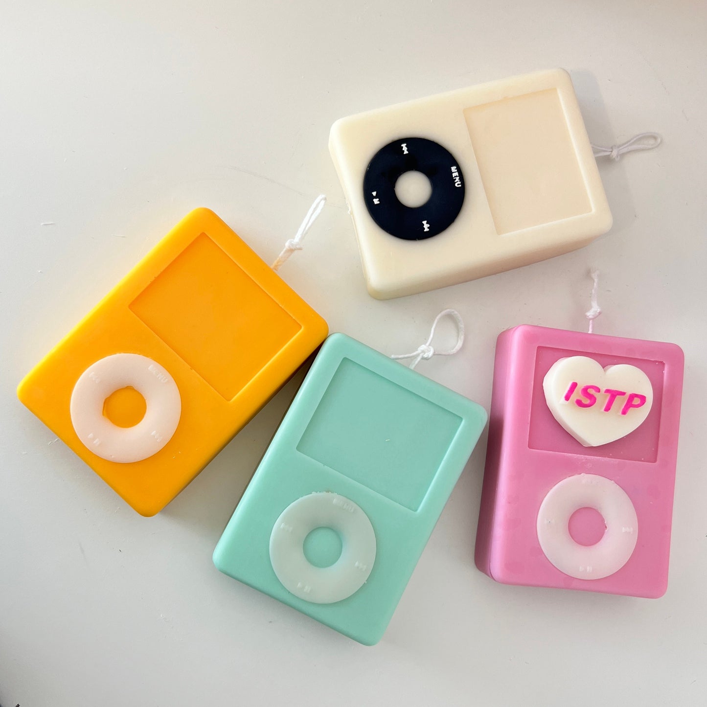 MP3 player candle, iPod Candle, Pastel Danish Home Decor, Retro room decor, aesthetic candles, aesthetic home decor, decorative candle