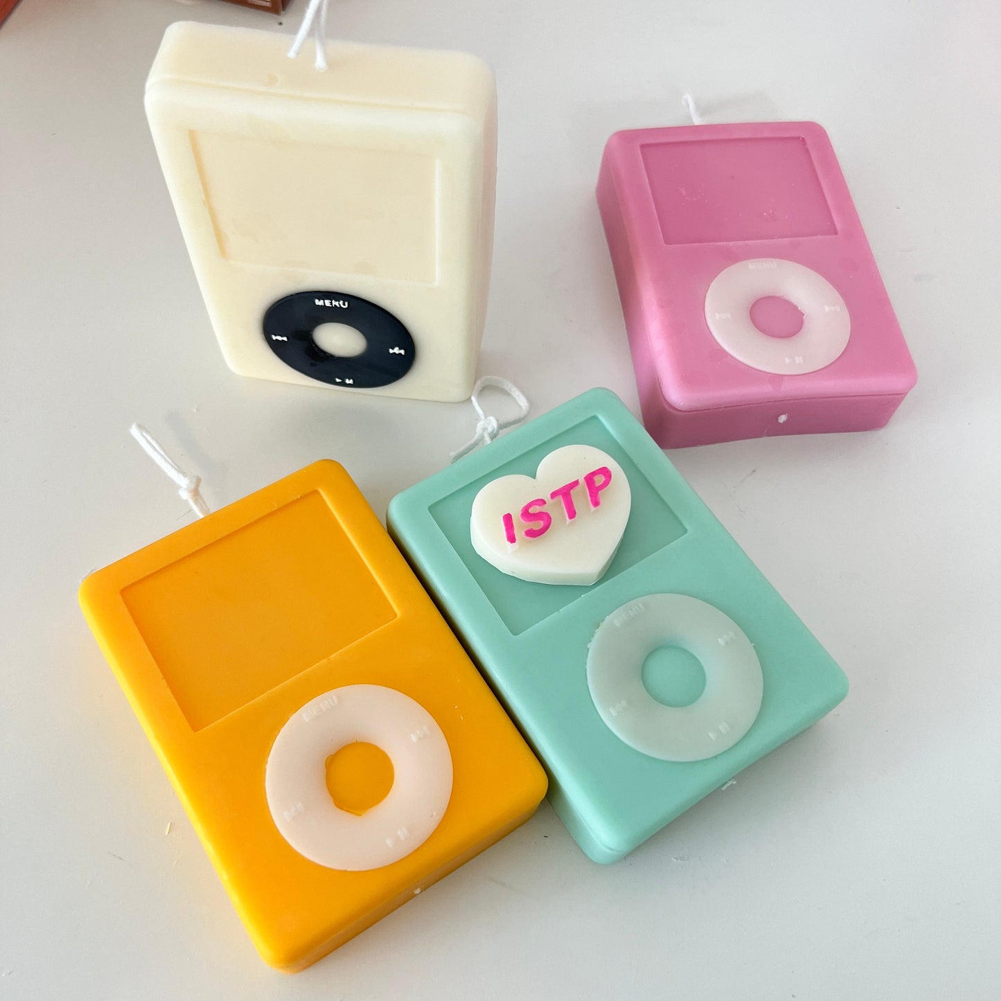 MP3 player candle, iPod Candle, Pastel Danish Home Decor, Retro room decor, aesthetic candles, aesthetic home decor, decorative candle