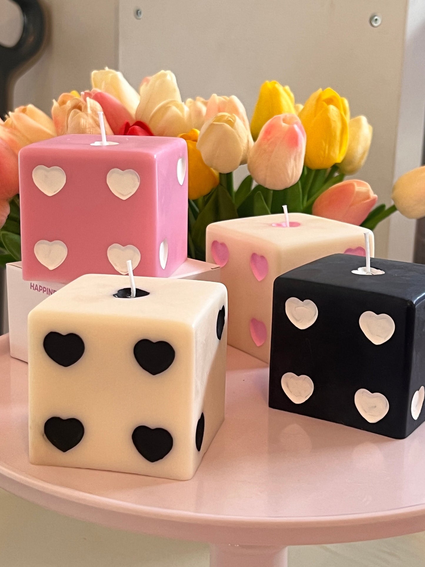 Heart Dice candle, dice decor, y2k decor, room decor,retro home decor, desk decor, pastel danish,aesthetic room, retro decor,